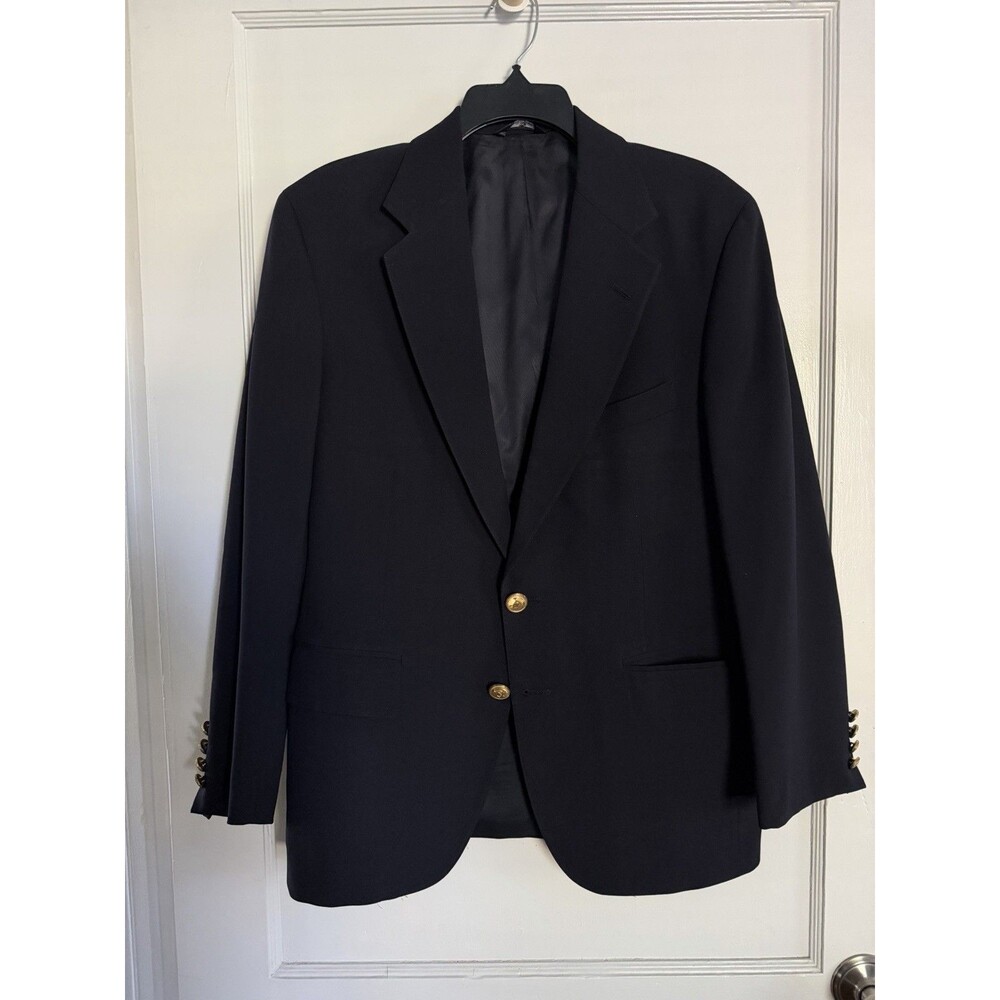 VTG Polo University Club Ralph Lauren Blazer Mens 38R Navy Wool Gold Buttons USA